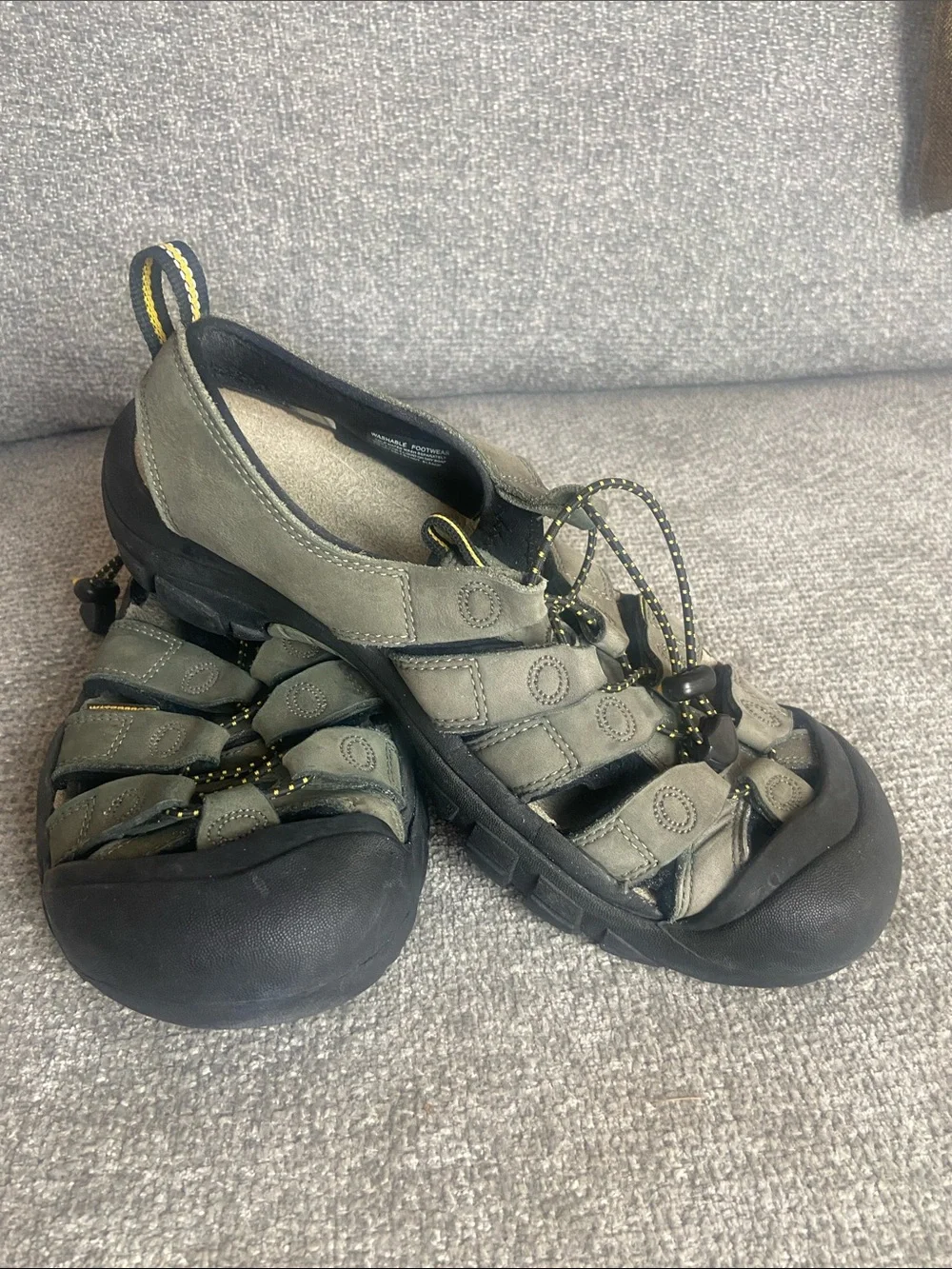 Keen Men’s Closed-Toe Sandals in Olive Green with Black Toe